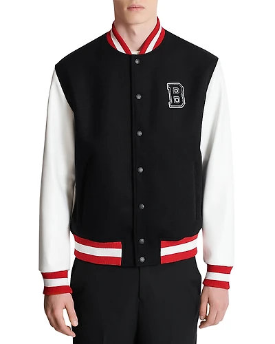 Balmain Mixed Media Varsity Jacket