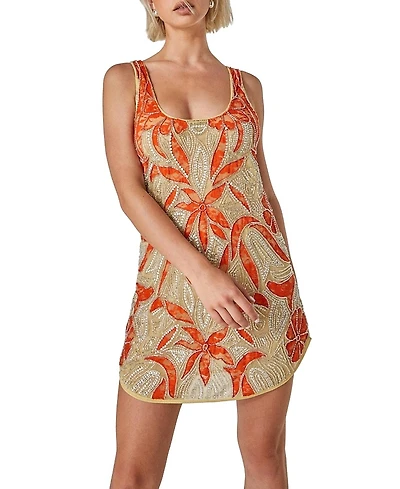 Nasty Gal Retro Lace Curved Hem Mini Dress