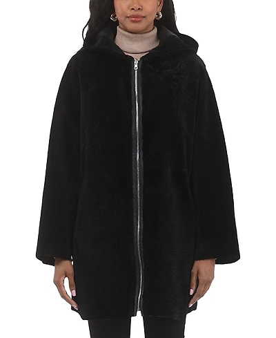 Gorski Reversible Textured Shearling Parka Coat