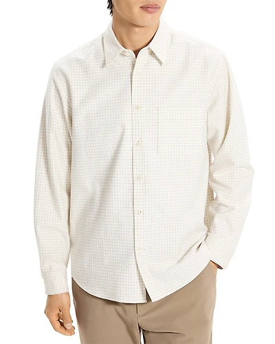 Theory Weekend Woods Check Long Sleeve Shirt