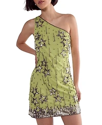 Nasty Gal Tassel One Shoulder Sequin Mini Dress