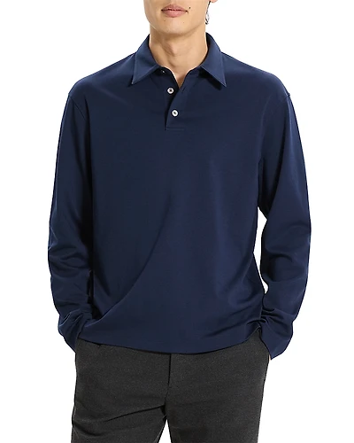 Theory Relaxed Long Sleeve City Interlock Polo Shirt