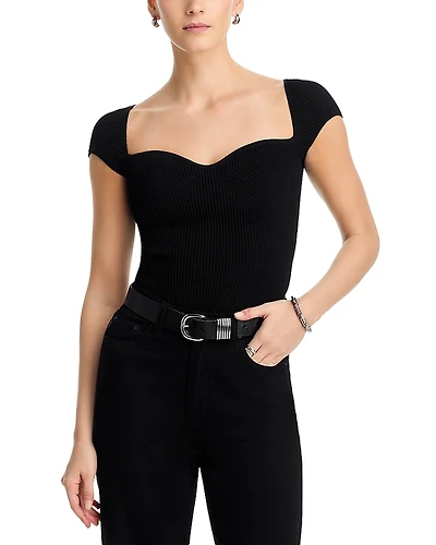 DL1961 Heart Knit Instasculpt Rib Top