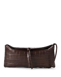 Staud Eve Croco Embossed Leather Clutch