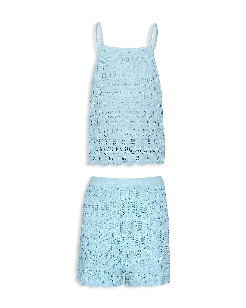 Pq Swim Girls' Milo Crochet Knit Top & Shorts Set - Little Kid, Big Kid