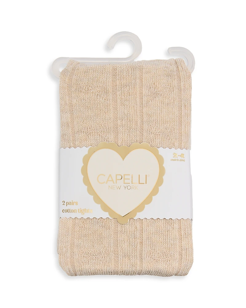 Capelli Girls' Footed Sweater Tights, 2 Pack