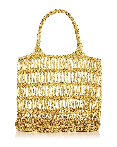 Aqua Woven Metallic Tote - Exclusive