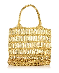 Aqua Woven Metallic Tote - Exclusive