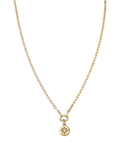 Moon & Meadow 14K Yellow Gold Lab Grown Diamond Star Necklace, 0.05 tcw