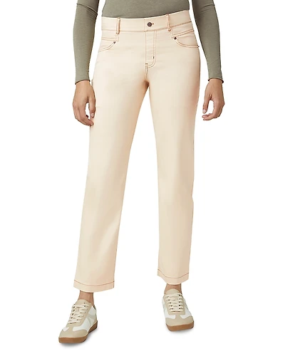 Hue Crosshatch Mid Rise Straight Jeans
