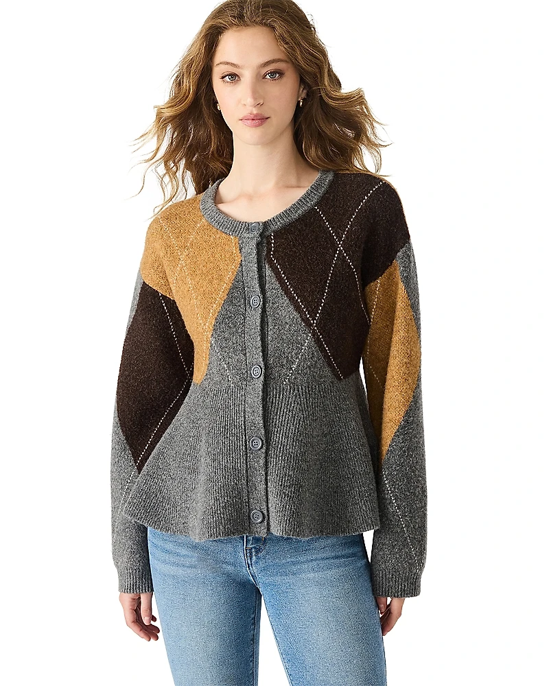 Steve Madden Lillie Crewneck Cardigan Sweater