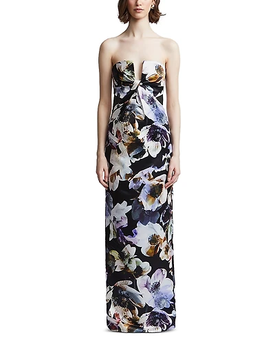 Bcbgmaxazria Roslyn Floral Twist Front Gown
