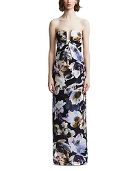 Bcbgmaxazria Roslyn Floral Twist Front Gown