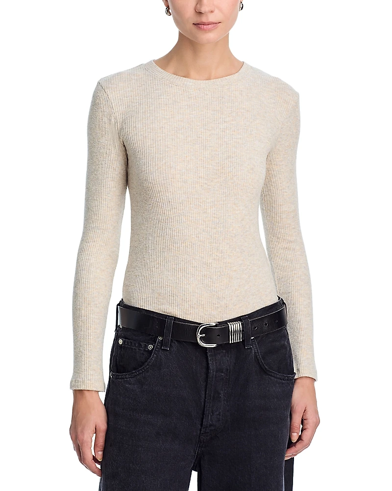 perfectwhitetee Jolie Ribbed Long Sleeve Tee