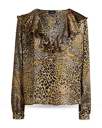 Etro Silk Ruffled Collar Flared Shirt