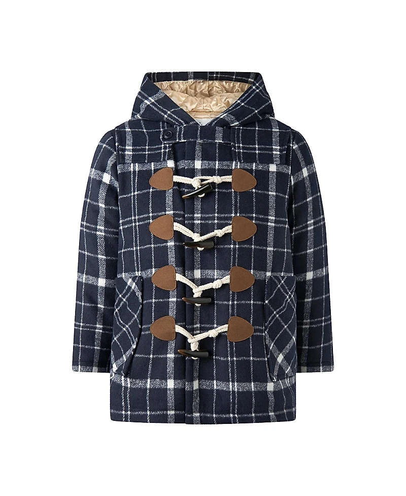 Rachel Riley Boys' Check Duffle Coat - Little Kid, Big Kid