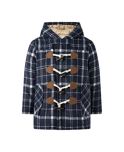 Rachel Riley Boys' Check Duffle Coat - Little Kid, Big Kid