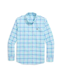 Vineyard Vines Boys' Coconut Key Plaid Featherweight Perf Shirt - Little Kid, Big Kid