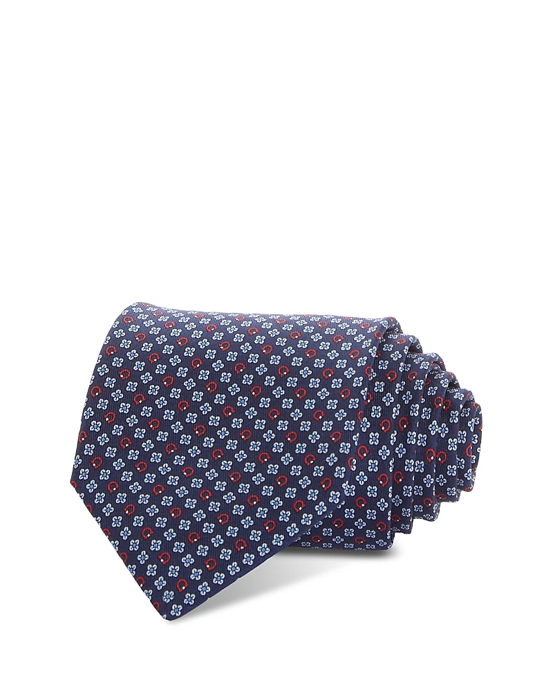 Ferragamo Silk Classic Gancini Floral Tie