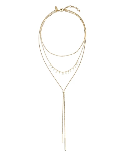 Ramy Brook Bar Jewelry Dangling Bar Carrie Layered Lariat Necklace, 16