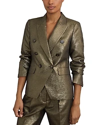 Reiss Sienna Double Breasted Metallic Blazer
