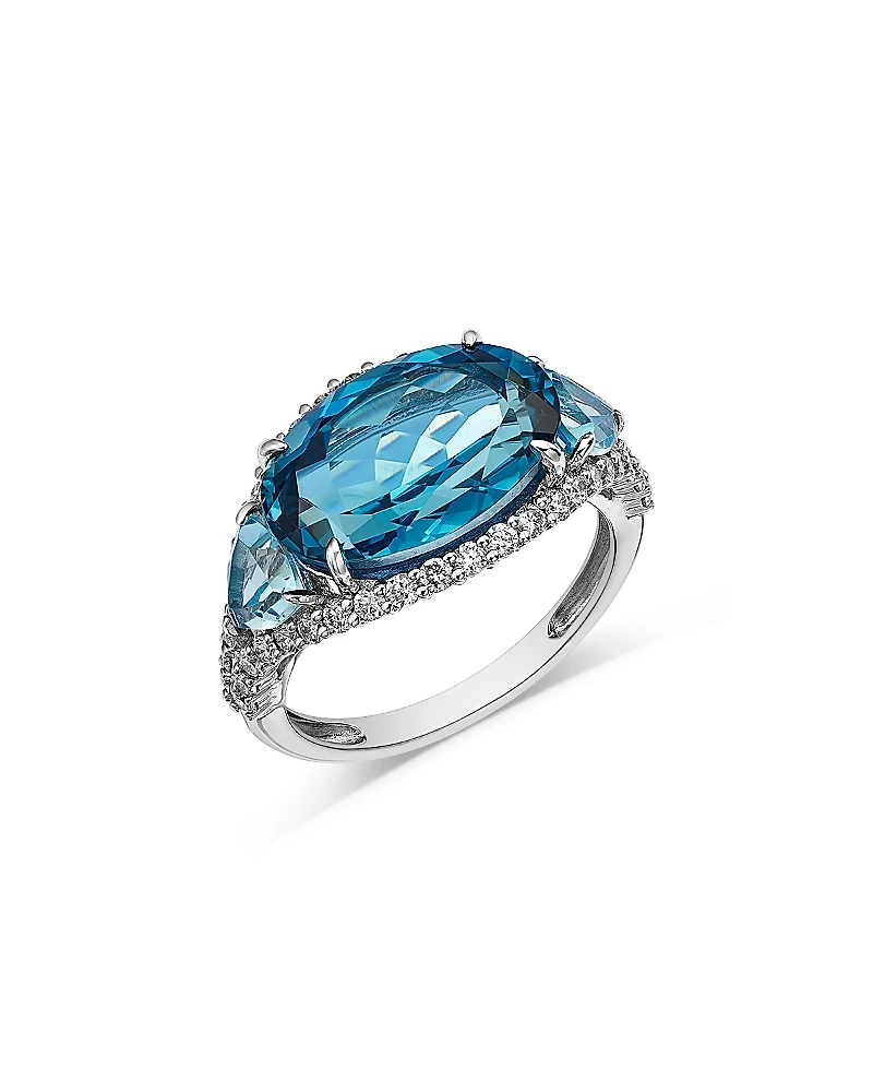 Bloomingdale's Fine Collection Swiss Blue Topaz & Diamond Ring