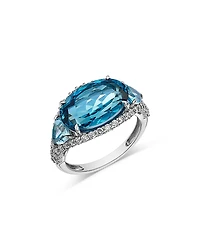 Bloomingdale's Fine Collection Swiss Blue Topaz & Diamond Ring