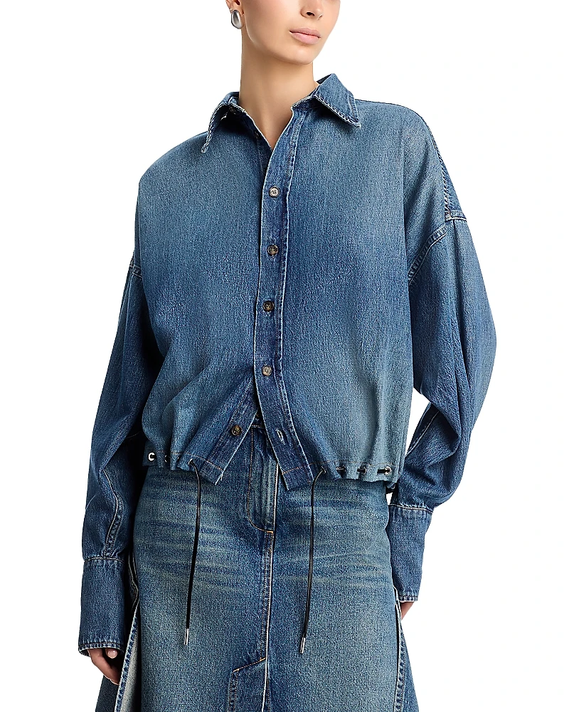 Brandon Maxwell Leland Denim Shirt