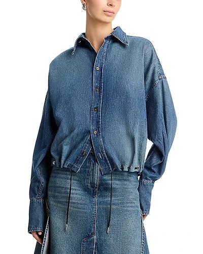 Brandon Maxwell Leland Denim Shirt
