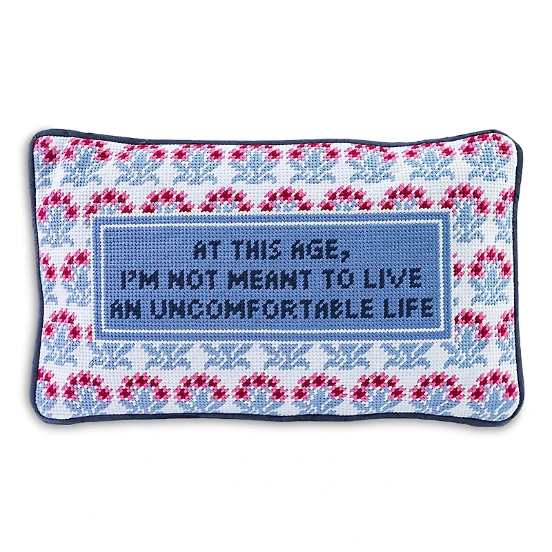 Furbish Studio Uncomfortable Life Needlepoint Pillow