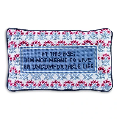Furbish Studio Uncomfortable Life Needlepoint Pillow