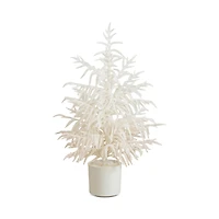 Nearly Natural Artificial Real Touch White Norfolk Island Pine 3' Christmas Tree with Natural Look