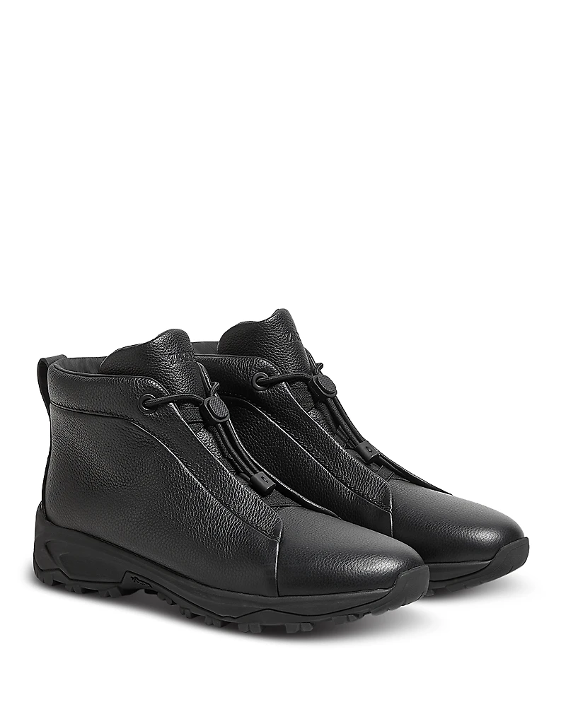 Zegna Men's Leather Triple Stitch Vetta Boots