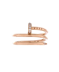 Pre-Owned Cartier Small Juste un Clou Double Ring 18K Rose Gold and Diamonds