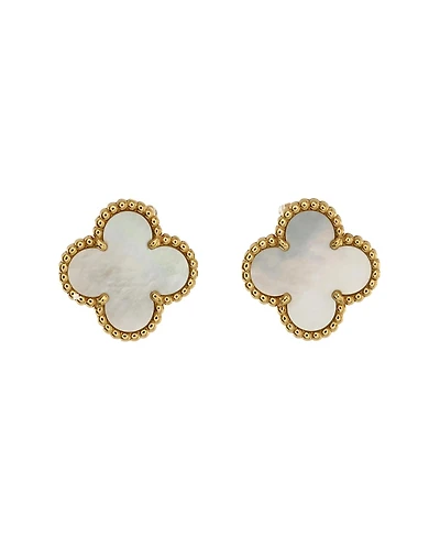 Pre-Owned Van Cleef & Arpels Vintage Alhambra Earrings 18K Gold and Mother of Pearl