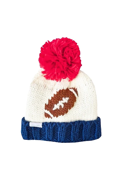 Bits & Bows Boys' Football Bobble Hat - Big Kid