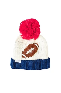 Bits & Bows Boys' Football Bobble Hat - Big Kid