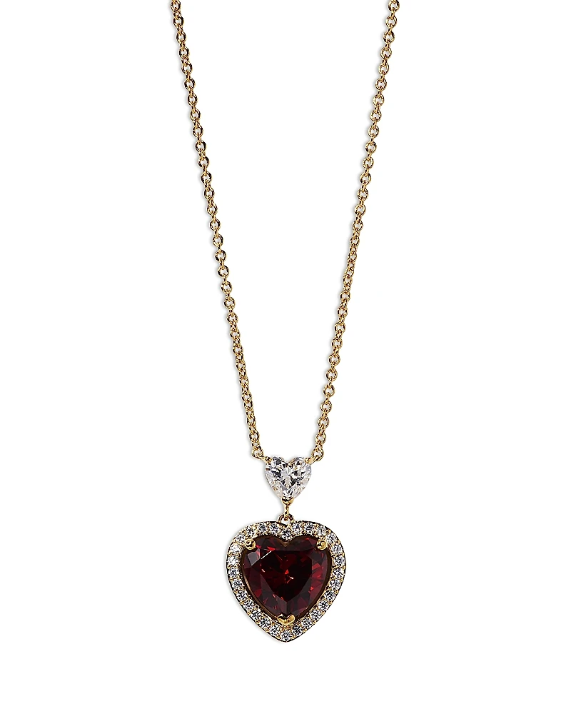 Nadri Le Bisou Cubic Zirconia Heart Halo Pendant Necklace