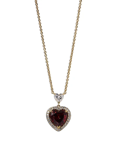 Nadri Le Bisou Cubic Zirconia Heart Halo Pendant Necklace