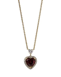 Nadri Le Bisou Cubic Zirconia Heart Halo Pendant Necklace