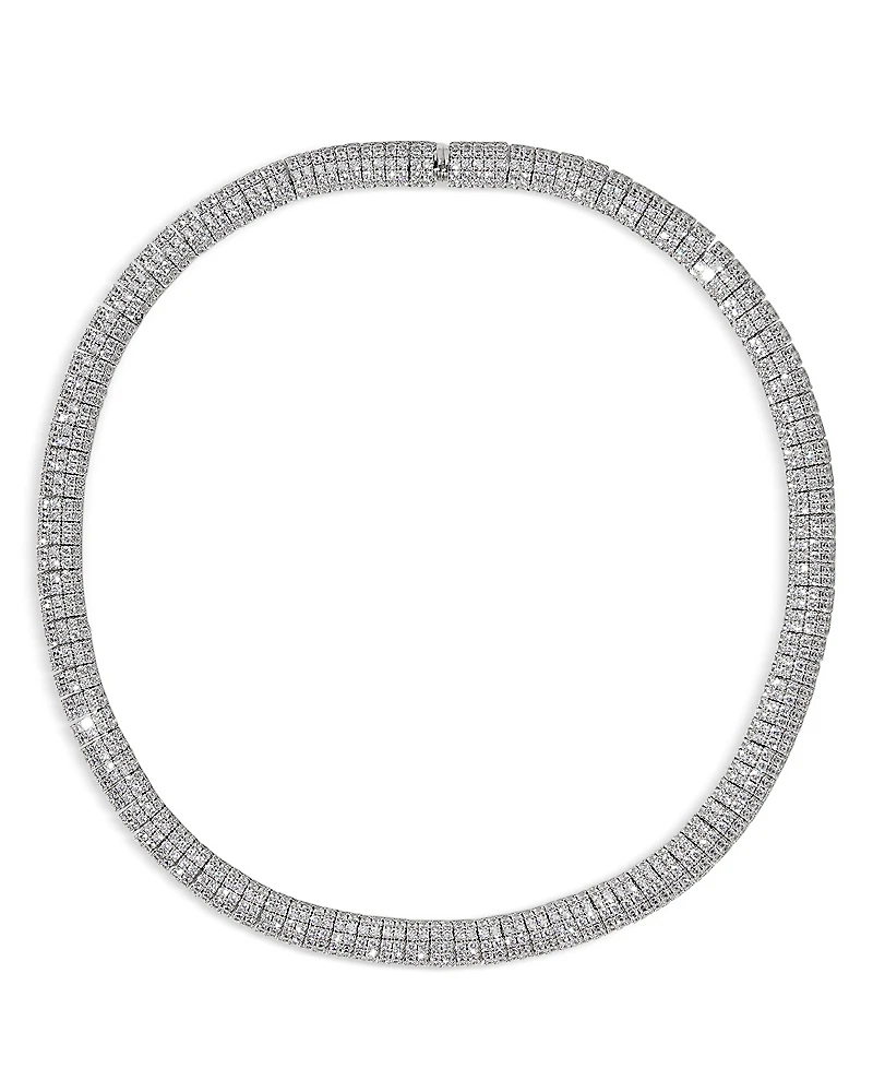 Nadri Crushed Pave Dome Collar Necklace, 16
