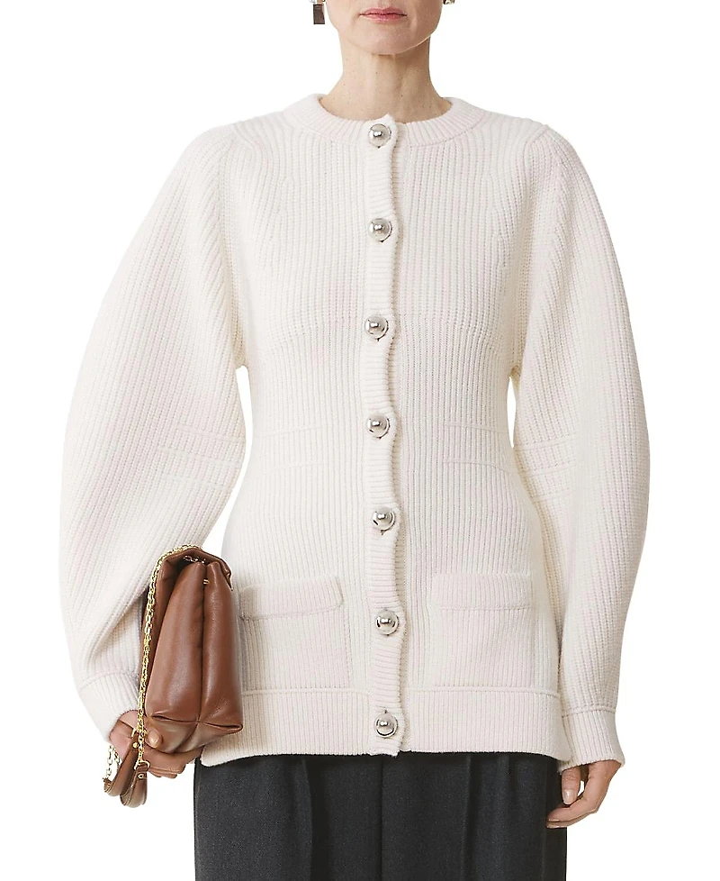 Lanvin Wool Ribbed Cardigan