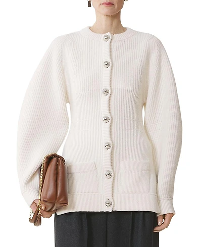 Lanvin Wool Ribbed Cardigan