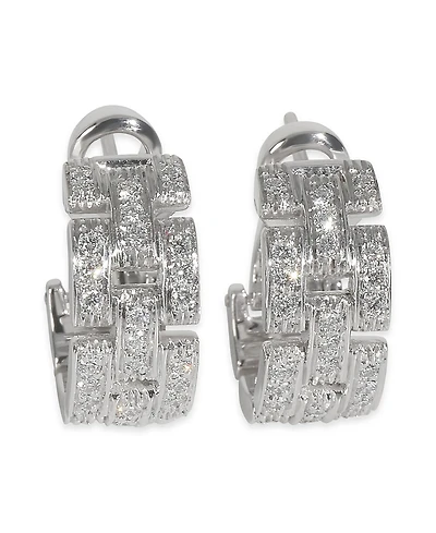 Pre-Owned Cartier Maillon Panthere 18k White Gold Earrings