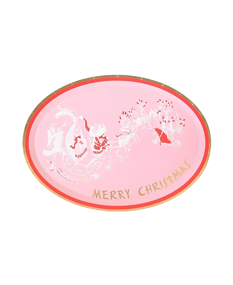 Jollity & Co. Eloise at the Plaza Merry Christmas Large Paper Plates, Set of 8