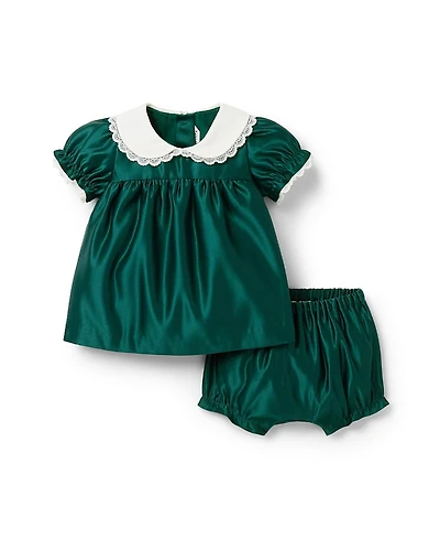 Janie and Jack Girls' The Satin Collared Dress - Baby