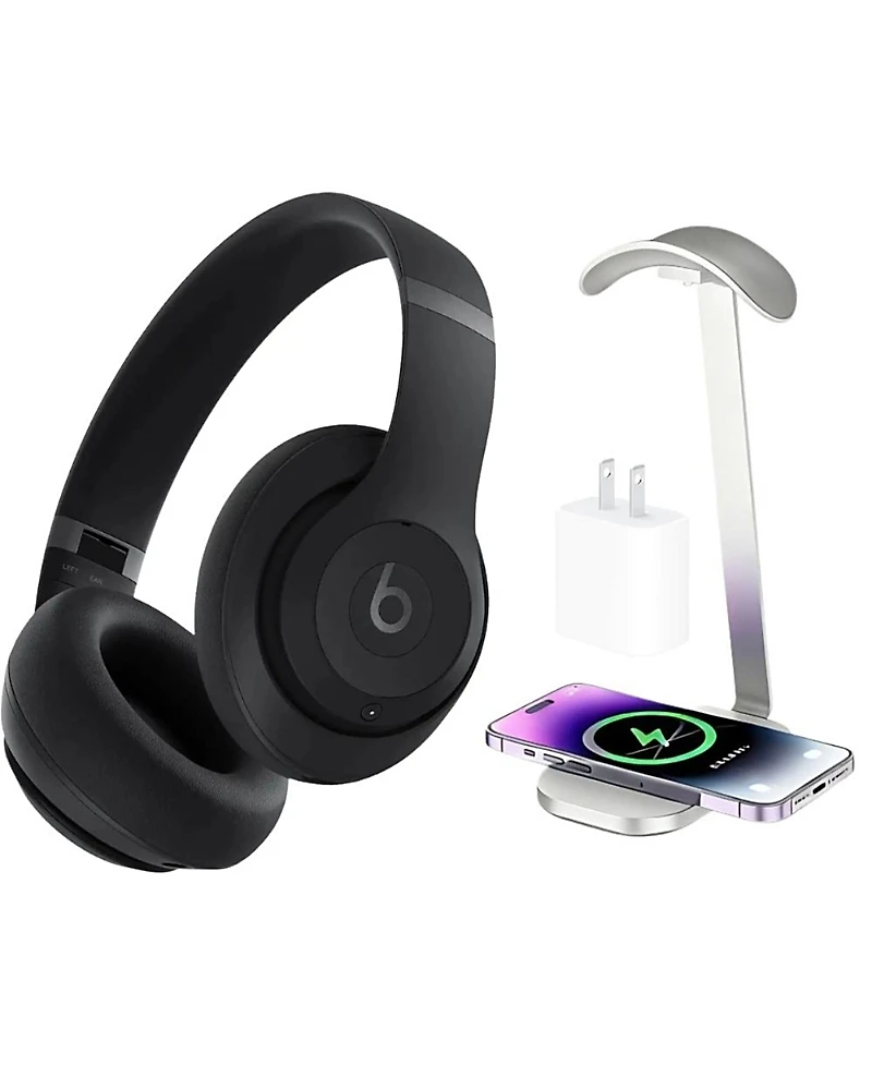 Beats Studio Pro-Wireless Noise Cancelling Over-the-Ear Headphones with Power Adapter & Headphone Stand/Charging Pad