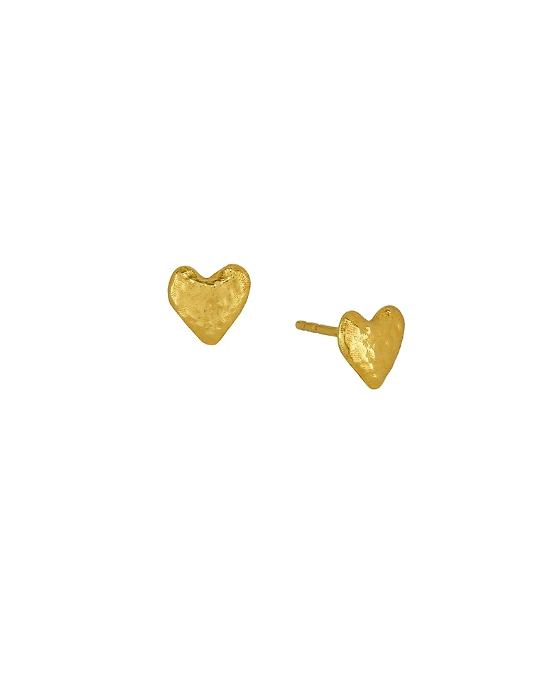 Ottoman Hands Hammered Heart Studs