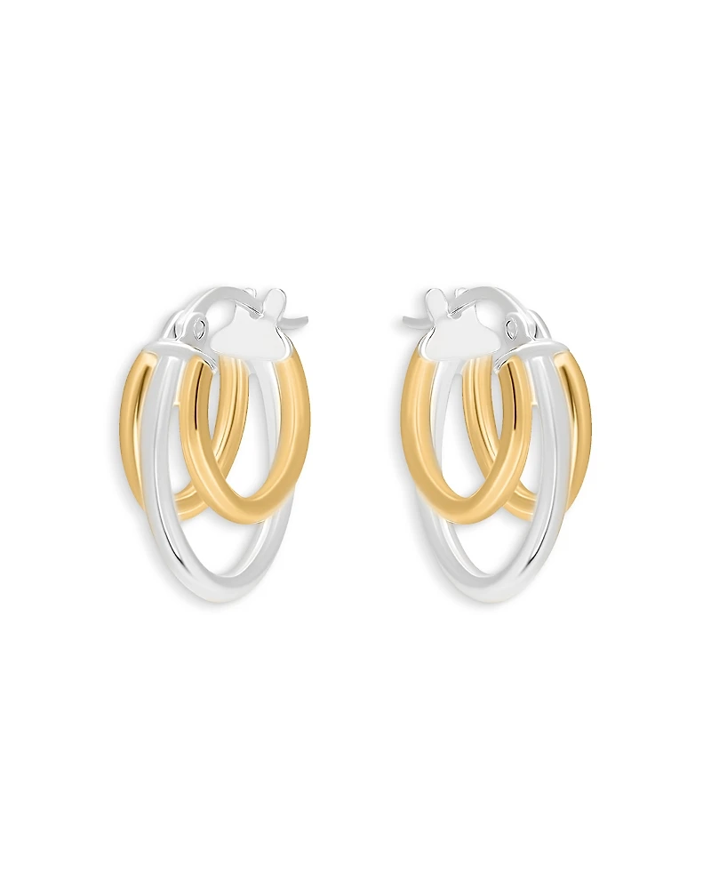 Aqua Triple Row Hoop Earrings - Exclusive
