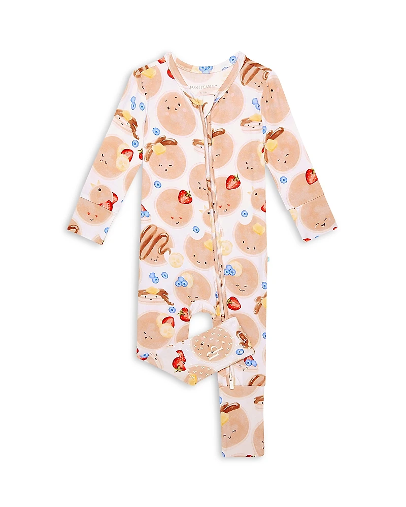 Posh Peanut Unisex Pancakes Convertible One Piece Jumpsuit Footie - Baby